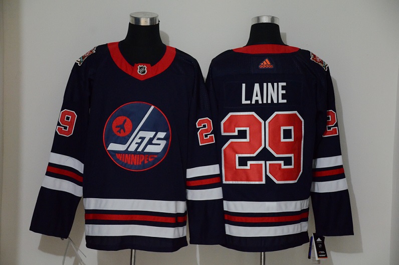 Men's Winnipeg Jets #29 Patrik Laine Navy Stitched NHL Jersey